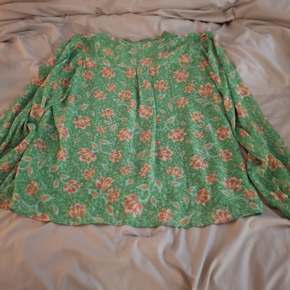 Joie Women's Green Floral Long Sleeve Blouse - Picture 7 of 7